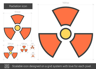 Image showing Radiation line icon.