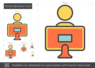 Image showing Home education line icon.