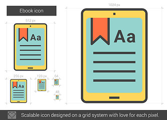 Image showing Ebook line icon.