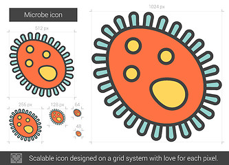 Image showing Microbe line icon.