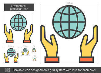 Image showing Environment protection line icon.