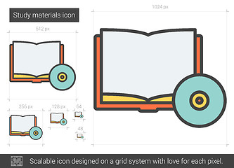 Image showing Study materials line icon.