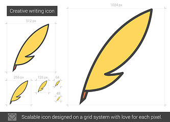 Image showing Creative writing line icon.