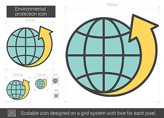 Image showing Environmental protection line icon.