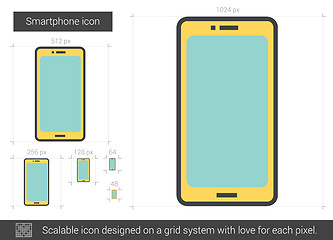 Image showing Smartphone line icon.