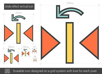 Image showing Undo reflect vertical line icon.