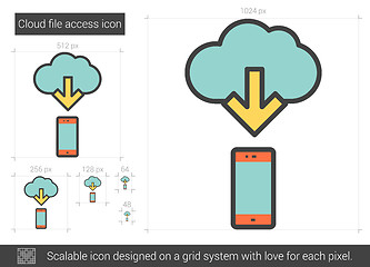 Image showing Cloud file access line icon.