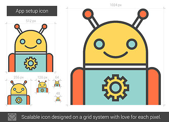 Image showing App setup line icon.