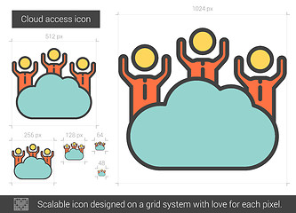 Image showing Cloud access line icon.