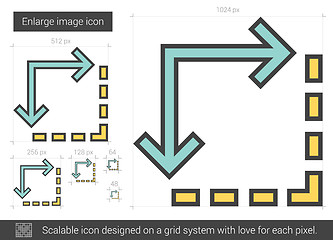 Image showing Enlarge image line icon.