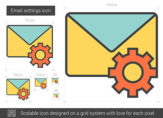 Image showing Email settings line icon.