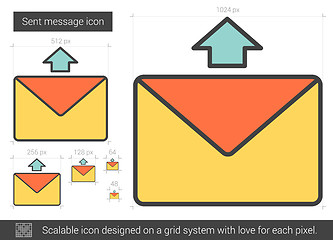 Image showing Send message line icon.