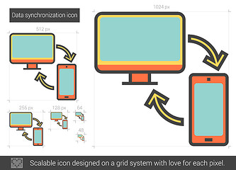 Image showing Data synchronization line icon.