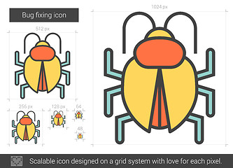 Image showing Bug fixing line icon.