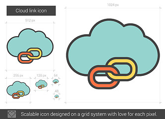 Image showing Cloud link line icon.
