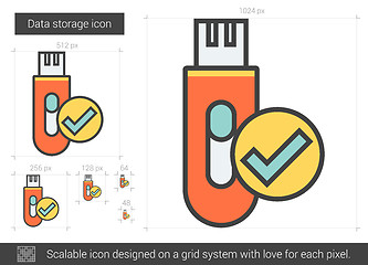 Image showing Data storage line icon.