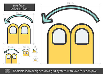 Image showing Two-finger swipe left line icon.
