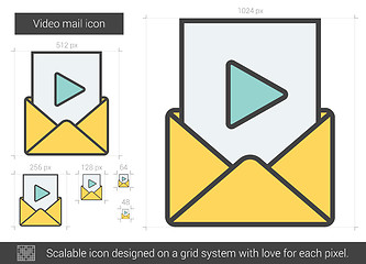 Image showing Video mail line icon.