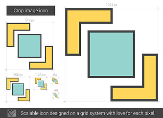 Image showing Crop image line icon.