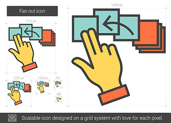 Image showing Fan out line icon.