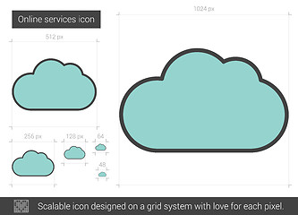 Image showing Online services line icon.