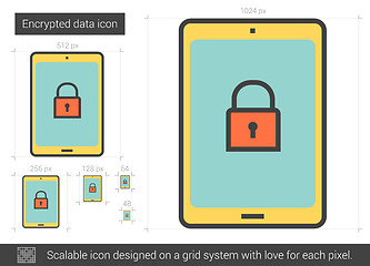 Image showing Encrypted data line icon.