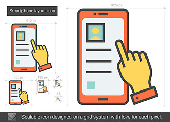 Image showing Smartphone layout line icon.