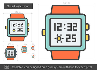 Image showing Smart watch line icon.