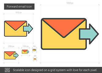 Image showing Forward email line icon.