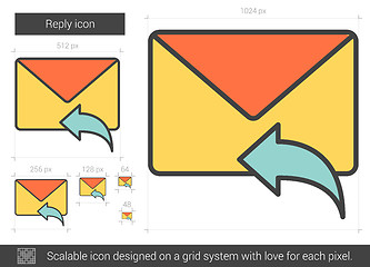 Image showing Reply line icon.