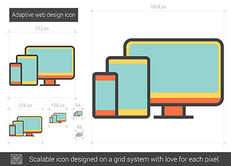 Image showing Adaptive web design line icon.