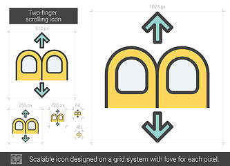 Image showing Two-finger scrolling line icon.