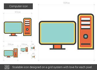 Image showing Computer line icon.