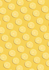 Image showing The lemon pattern on yellow background. Minimal concept.