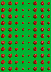 Image showing The seamless pattern of cherry berries on green background