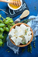 Image showing cheese with grape