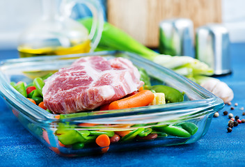 Image showing vegetables and meat in bowl