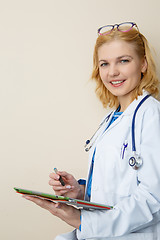 Image showing Doctor with phonendoscope at work