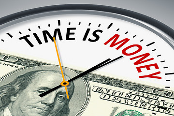 Image showing clock with text time is money