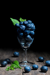 Image showing Blueberries in small glass