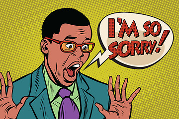 Image showing Sorry black man pop art style