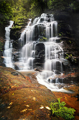 Image showing Cascading Sylvia Falls waterfall in the Blue Mountains