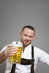 Image showing young bavarian with a beer