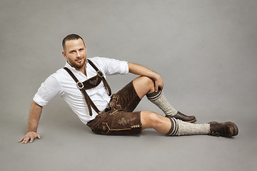 Image showing man in bavarian traditional lederhosen