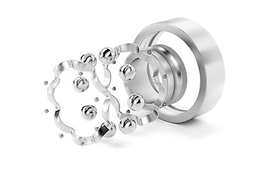 Image showing Disassembled ball bearing