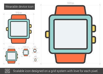 Image showing Wearable device line icon.