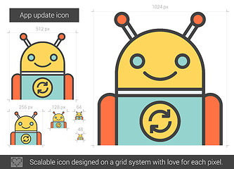 Image showing App update line icon.