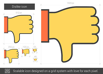 Image showing Dislike line icon.