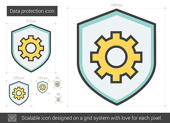 Image showing Data protection line icon.