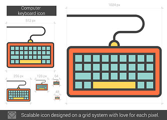 Image showing Computer keyboard line icon.